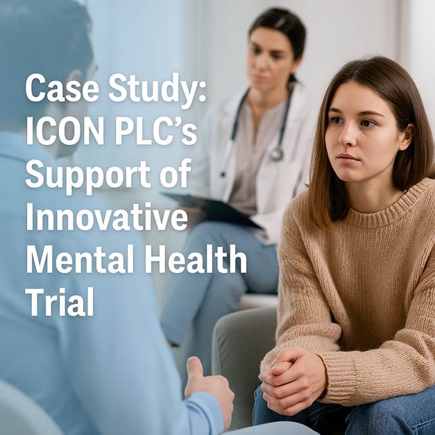 A person sitting in a chair talking to a doctor for Mental Health Clinical Trials.