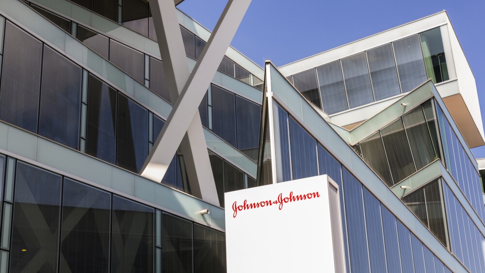 Allschwil, Switzerland - 09. May 2022: The modern architecture of business center of Johnson and Johnson, which is a world famous company for pharmaceuticals and biotechnology.