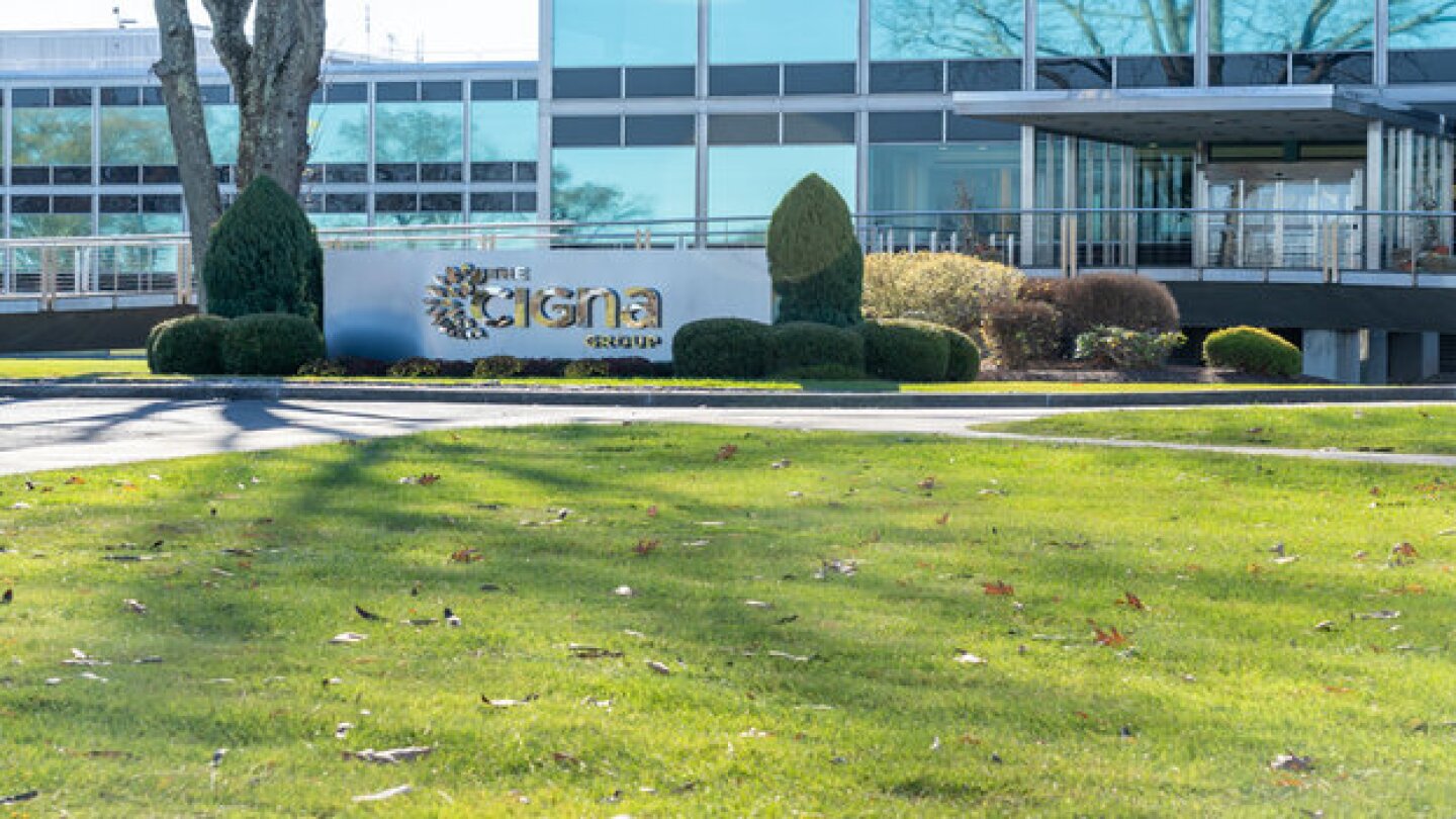 Pictured: Cigna Group signage outside its office i