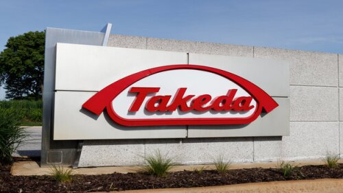 Pictured: Takeda sign at its office in Massachusetts