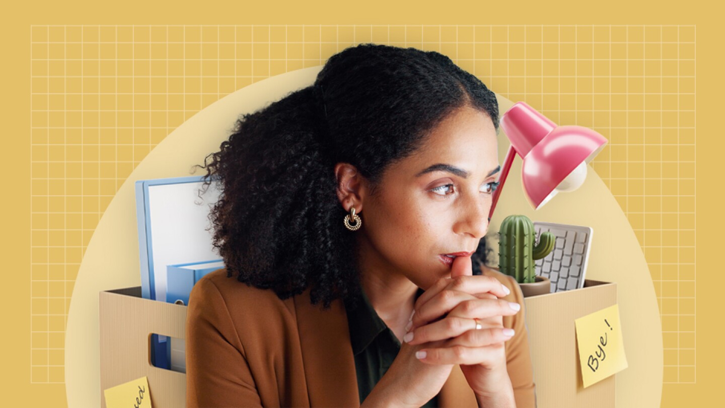 Professional with packed box