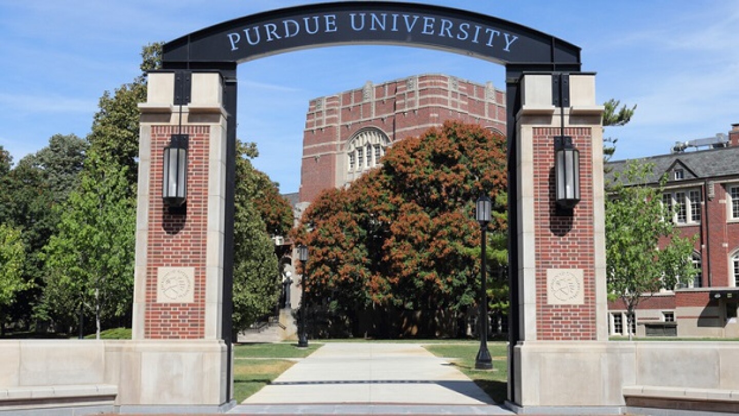 Pictured: An entrance to Purdue University campus/