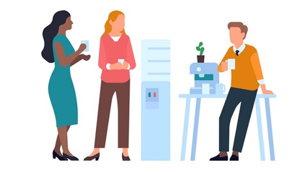 Pictured: Illustration of workers taking a break a