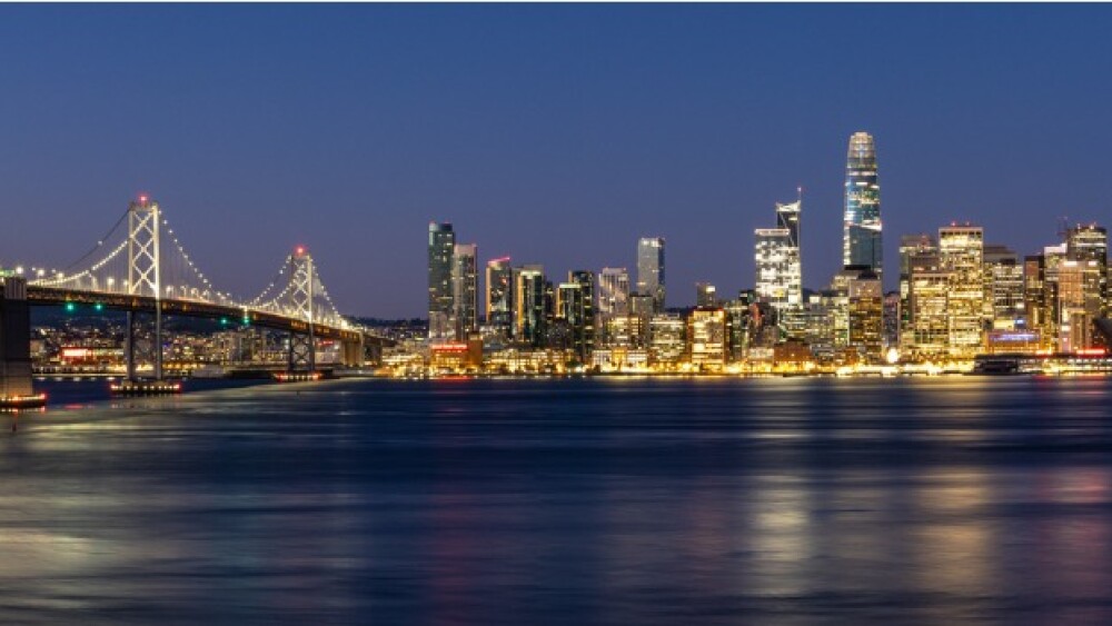 Pictured: Bay Bridge and San Francisco sky