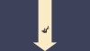 Business and financial crisis vector concept with businessman falling down the hole. Symbol of market crash, recession, risk, bankruptcy and loss. Eps10 illustration.