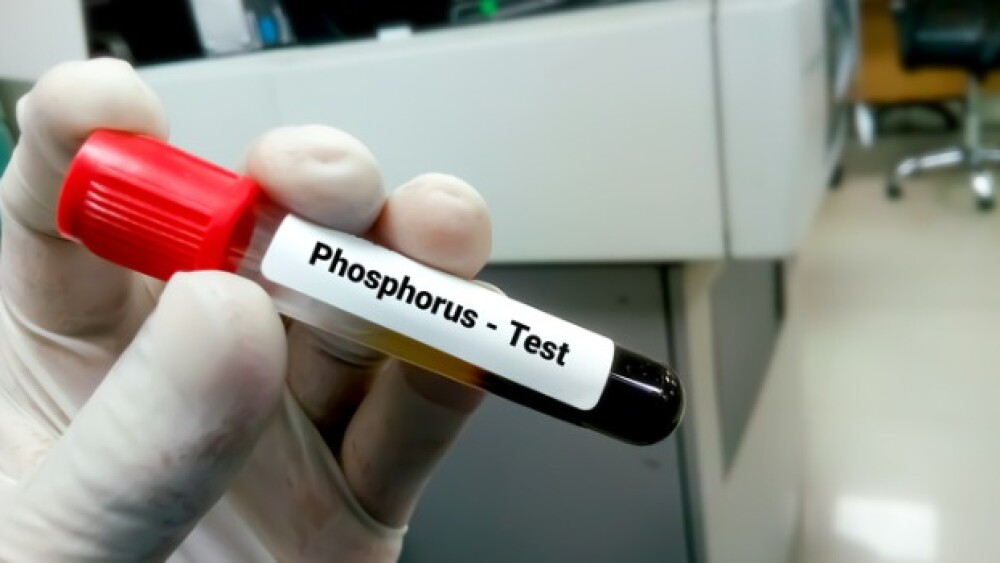 Pictured: Test-tube containing a blood sample for
