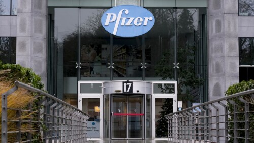 Brussels, Belgium. 21st December 2020. Exterior view of Pfizer Pharmaceutical company's offices.