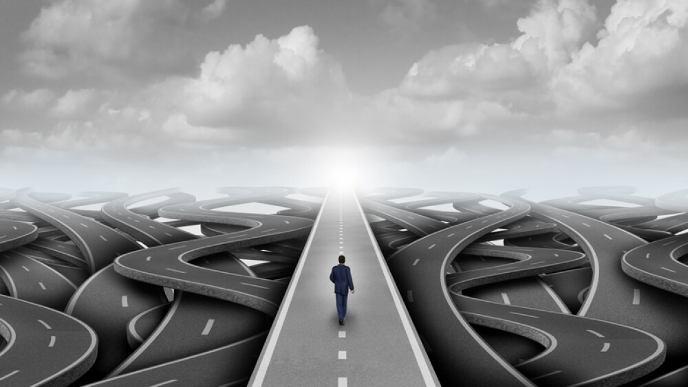 Business success idea concept as a financial pathway to succeed with 3D illustration elements.