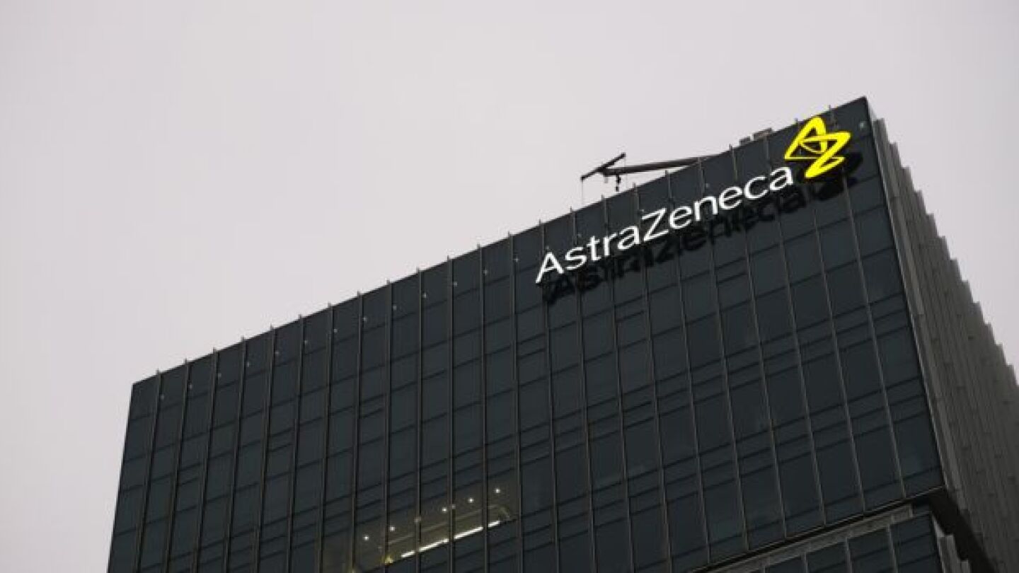 Pictured: AstraZeneca's building in Shanghai, China