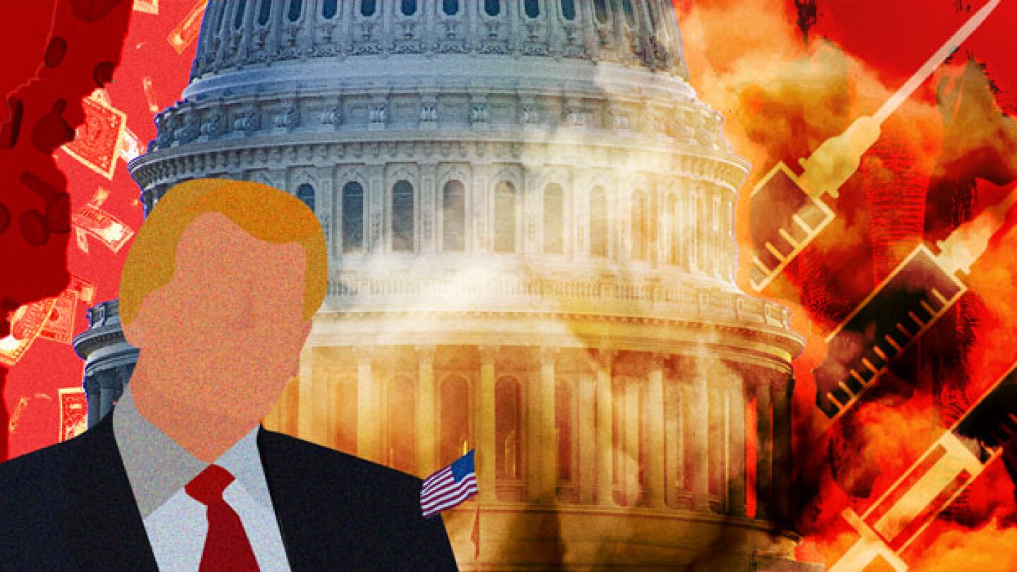 Pictured: A collage of Trump, the U.S. Capitol and