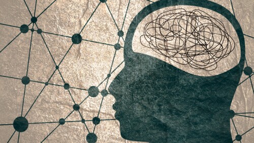 Psychological concept. Chaotic thought process