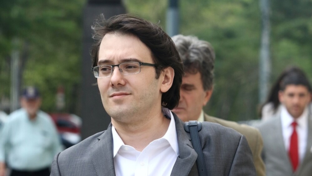 Pictured: Martin Shkreli walking, Courtesy JStone/