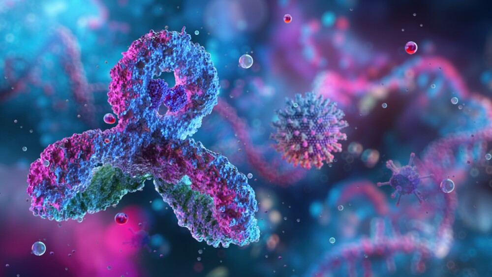 Antibodies, immunoglobulin Ig proteins 3D medical image. Immune system, IgM, IgG, IgE, IgD, IgA antibodies glycoproteins, specific antigens against virus. Vital components of the immunity responce