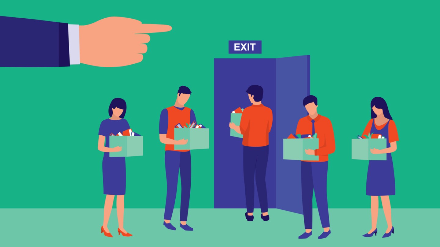 Group Of Employees Being Fired By Their Company.
