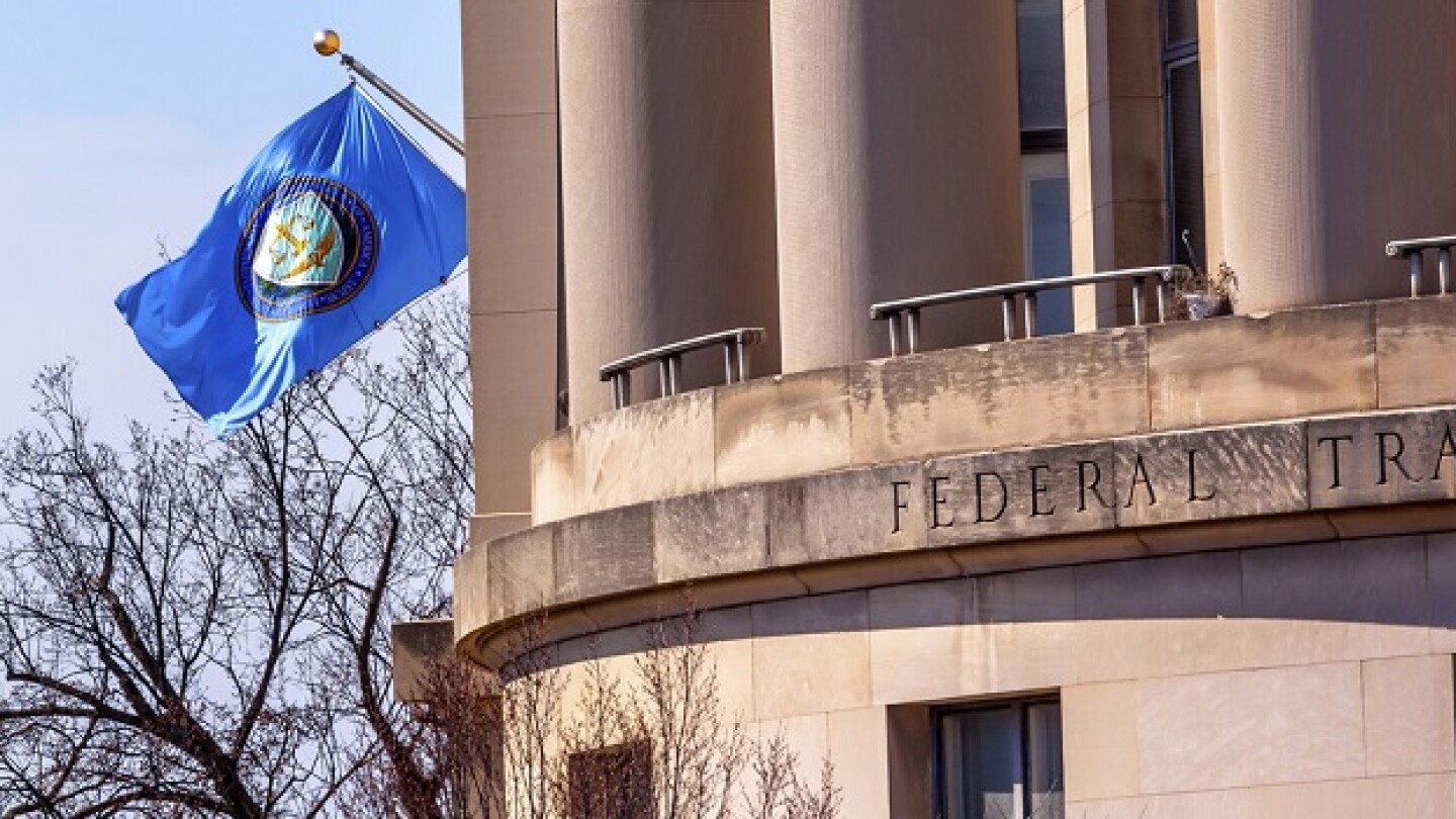 Pictured: Flag on Federal Trade Commission buildin