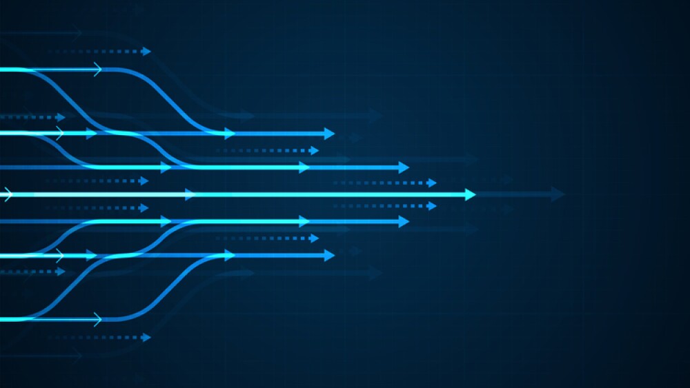 Abstract arrow direction. Technology background. High speed. Hi-tech.