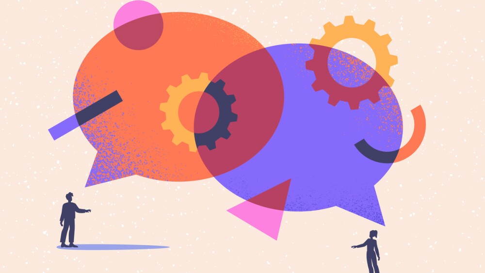 Business teamwork. Collaboration of entrepreneurs to achieve success. Partners communicate with each other and discuss cooperation. Cartoon flat vector illustration isolated on light background