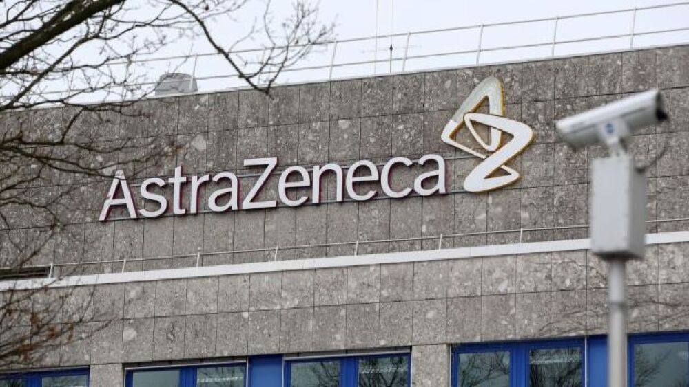Pictured: AstraZeneca sign on building/Courtesy of