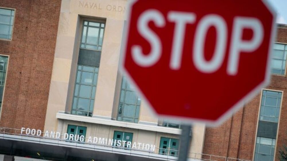 Pictured: Stop sign in front of FDA headquarters/S