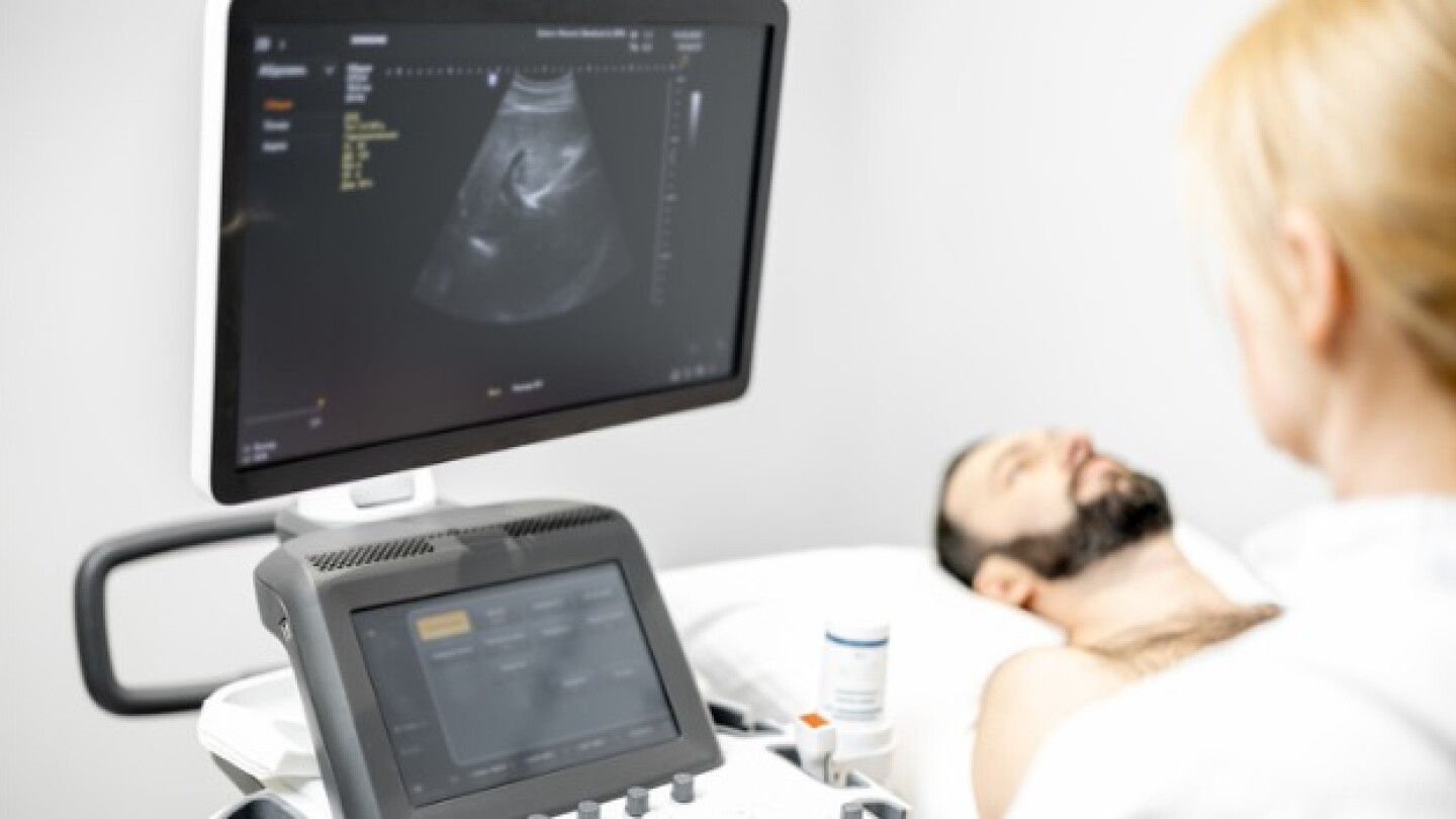 Pictured: Male patient getting an ultrasound/iStoc