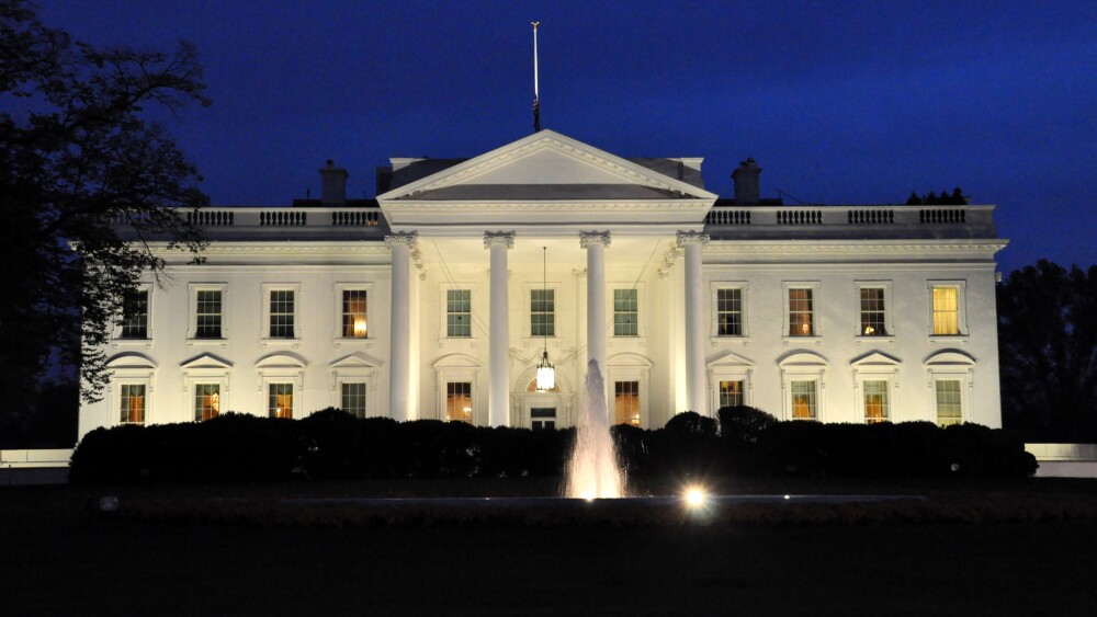 White House seen at night