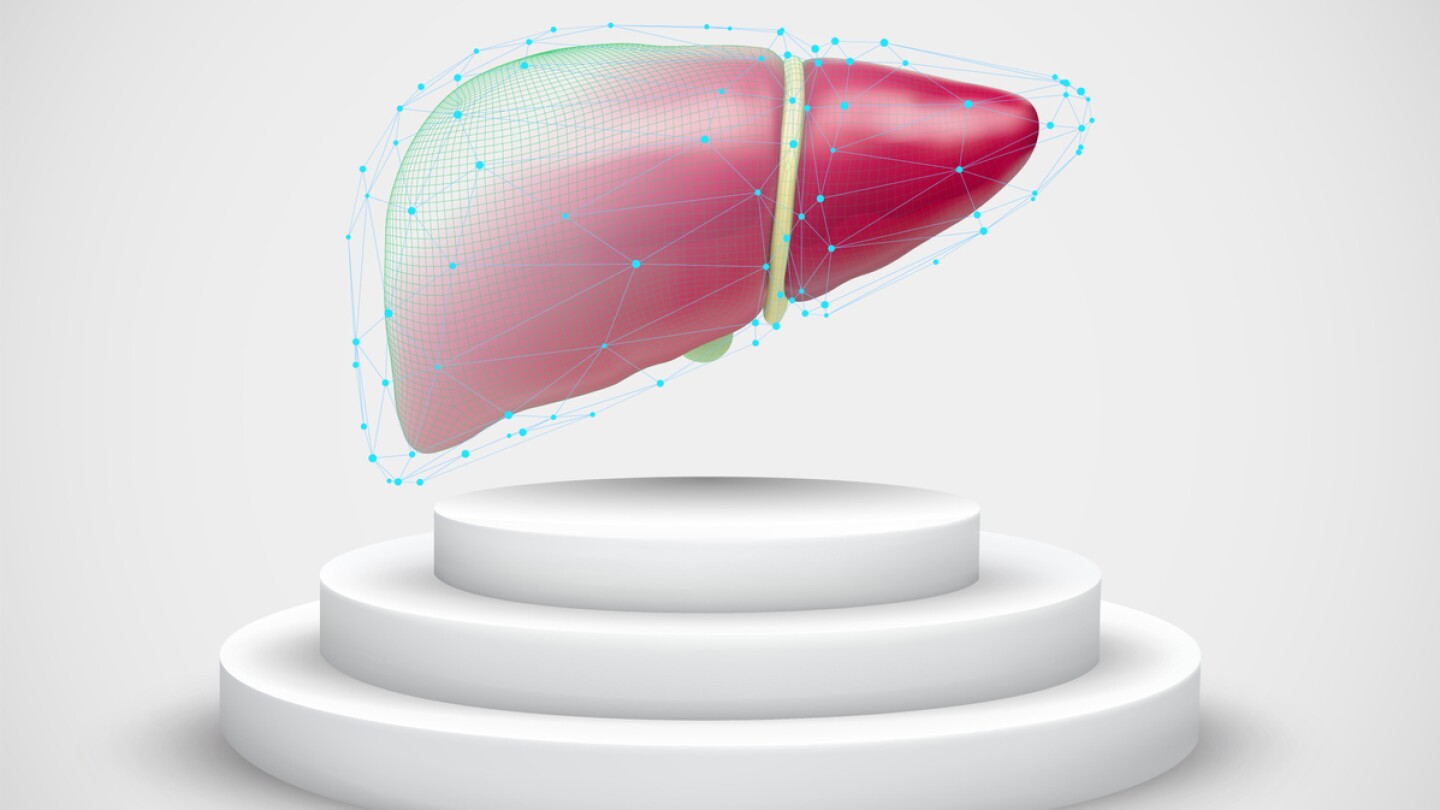 vector liver on top of a pedestal on a white background