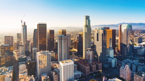 Aerial view of downtown Los Angeles