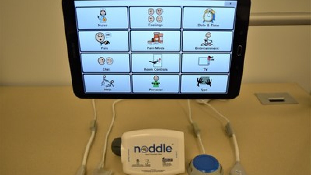The noddle is a speech generating system for hospitalized children. (photo: Voxello, LLC)