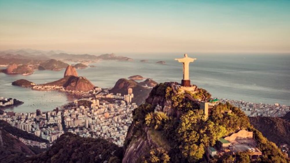 Pictured: Aerial panorama of Botafogo Bay and Suga