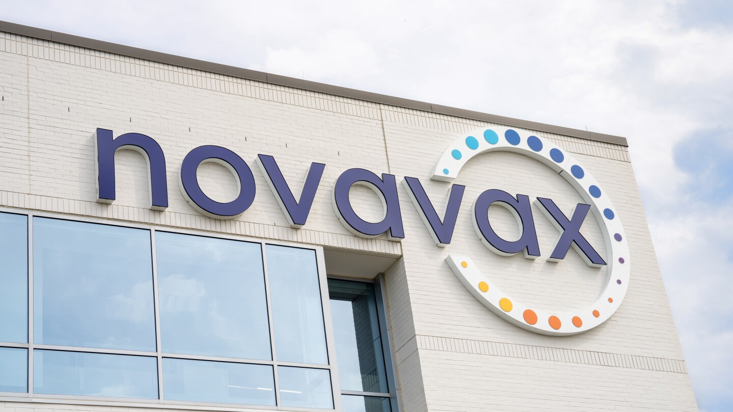 Novavax logo on a building