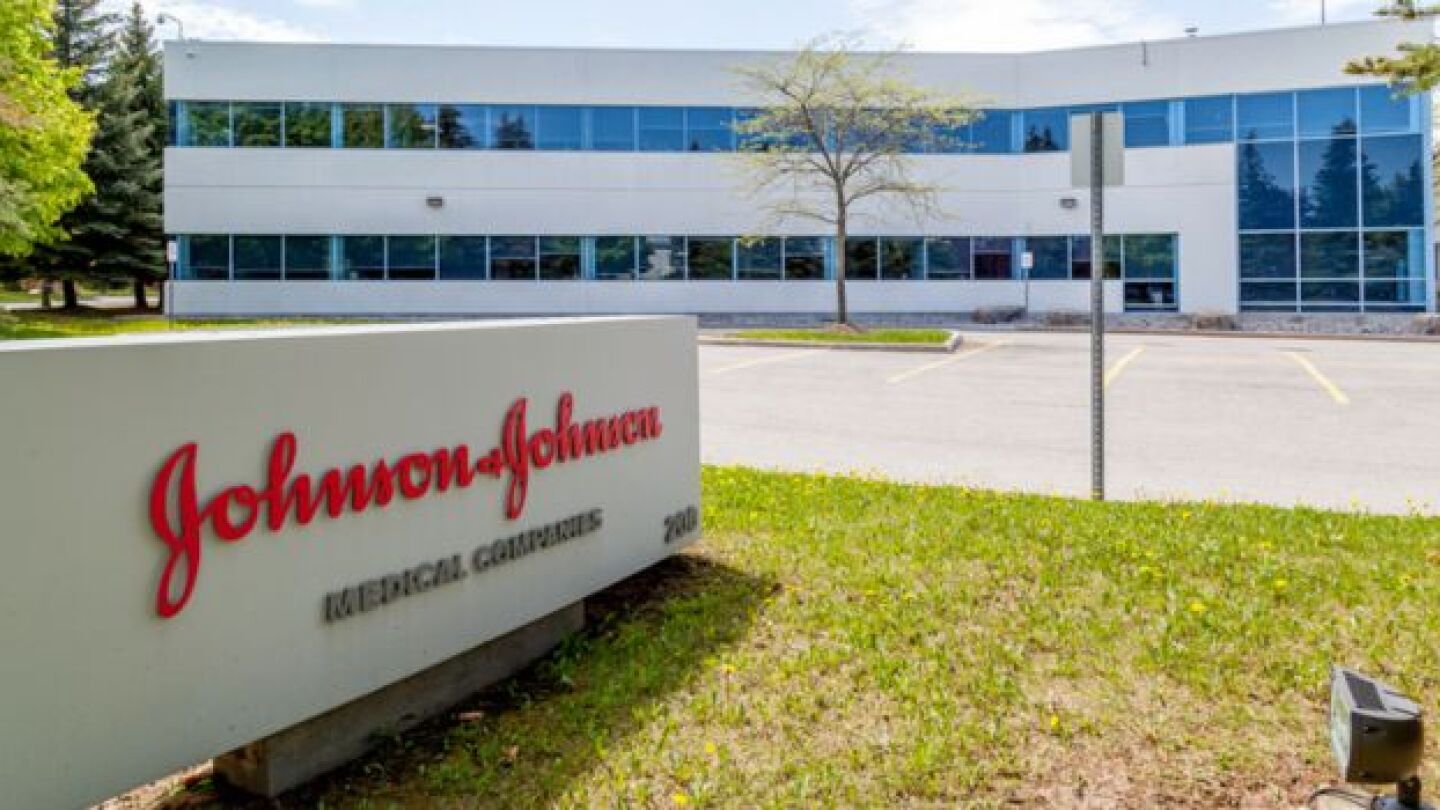 Pictured: Johnson & Johnson Sign/iStock, JHVEPhoto
