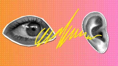 A human eye and human ear