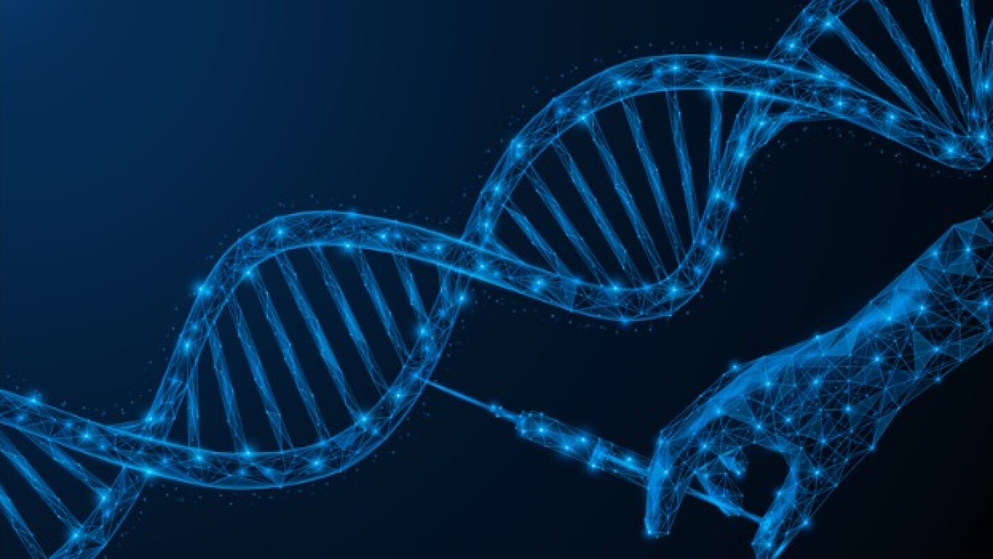 Pictured: Gene therapy illustration showing an inj