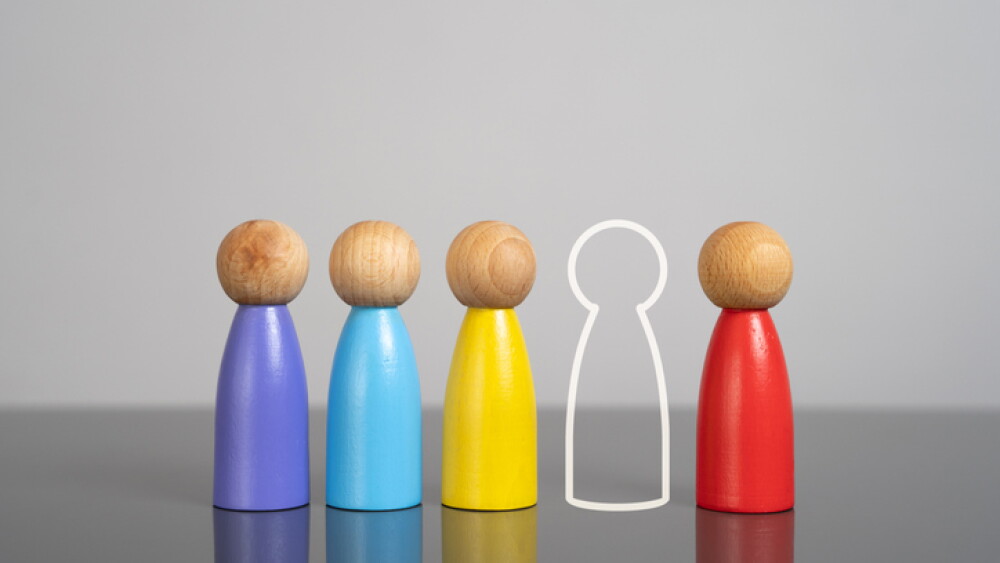 There is one person missing to complete the team. Recruiting workers. Workforce gaps, job recruitment, and staffing needs. Job vacancy. Talent acquisition campaigns to fill essential roles.