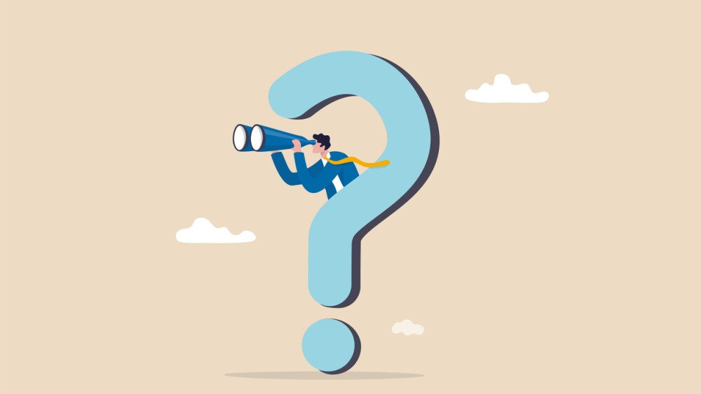 Illustration showing job candidate searching for job opportunity