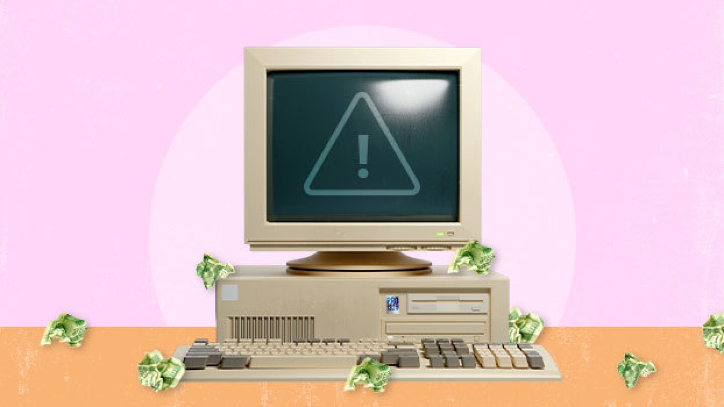 Pictured: Vintage computer and wasted money