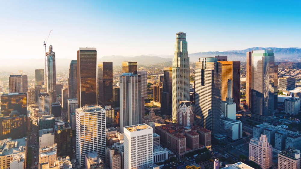 Aerial view of downtown Los Angeles