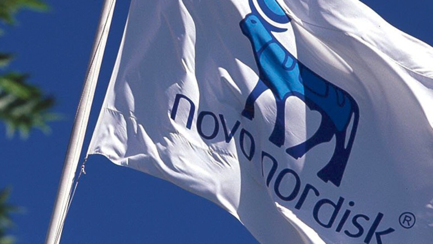 A Novo Nordisk flag flies in the wind/Courtesy jor