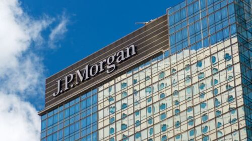 Pictured: A sign on a J.P. Morgan building in Hong Kong/iStock, danielvfung