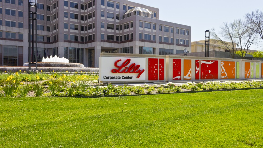 Indianapolis, U.S. - April 16, 2016: Eli Lilly and Company World Headquarters. Lilly makes Medicines and Pharmaceuticals VI
