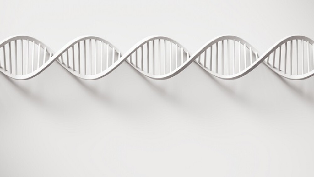 Pictured: Graphic of DNA helix structure/iStock/an