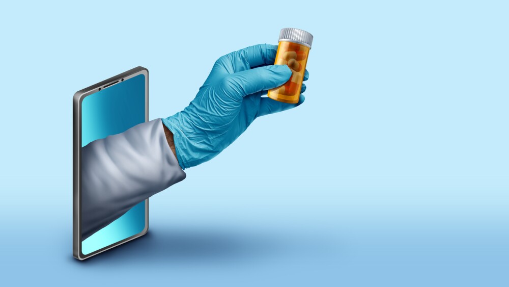 Online Medicine or internet pharmacy services as a pharmacist or web doctor and medical health service or digital healthcare for purchase and delivery of medications as Telemedicine and Teleconsultations.