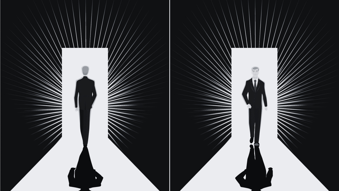 Insight in business on black stock illustration