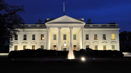 White House seen at night