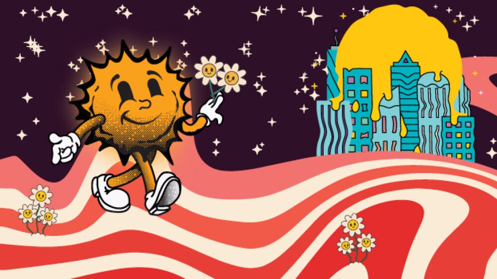 Pictured: A psychedelic therapy walks down the roa