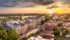 Aerial panorama of Trenton New Jersey skyline and state capitol at sunset. Trenton is the capital city of the U.S. state of New Jersey and the county seat of Mercer County.