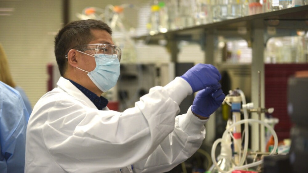 A researcher at work in a Novavax laboratory/Novav