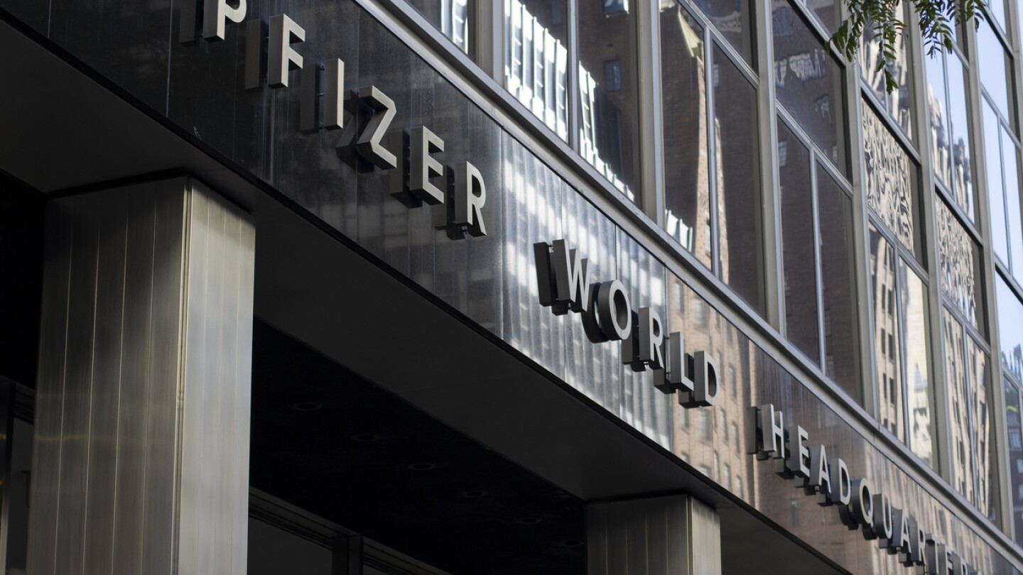 New York, NY, USA - July 4, 2022: Exterior view of the Pfizer World Headquarters in New York City. Pfizer Inc. is an American multinational pharmaceutical and biotechnology corporation.