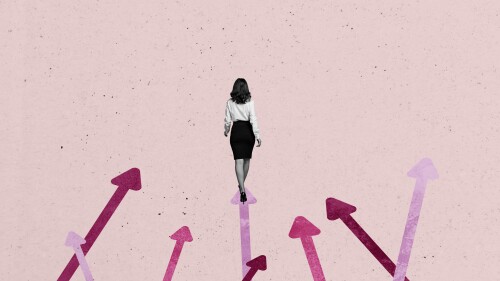 3D collage design composite trend artwork sketch of different routeway direction target trader young lady back walk step success choice.