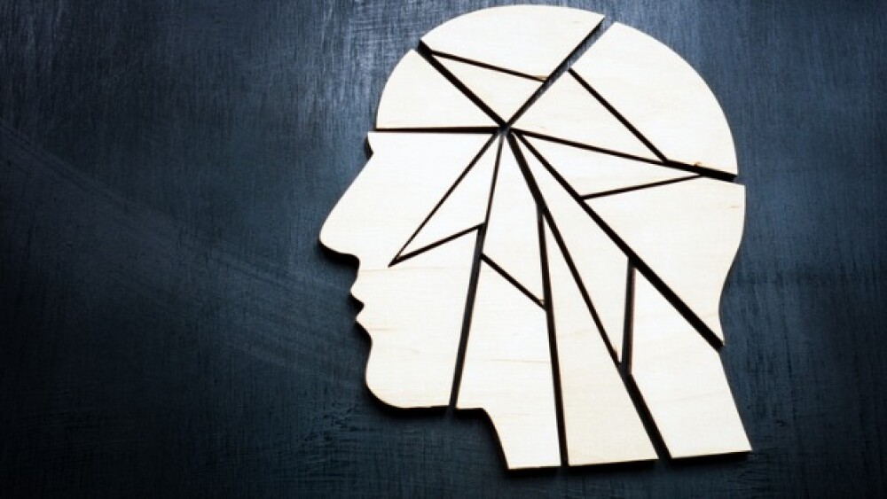 Pictured: Concept art showing a broken head figure